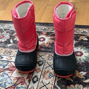 Cat & Jack Pink and Black Kids Boots gently worn
